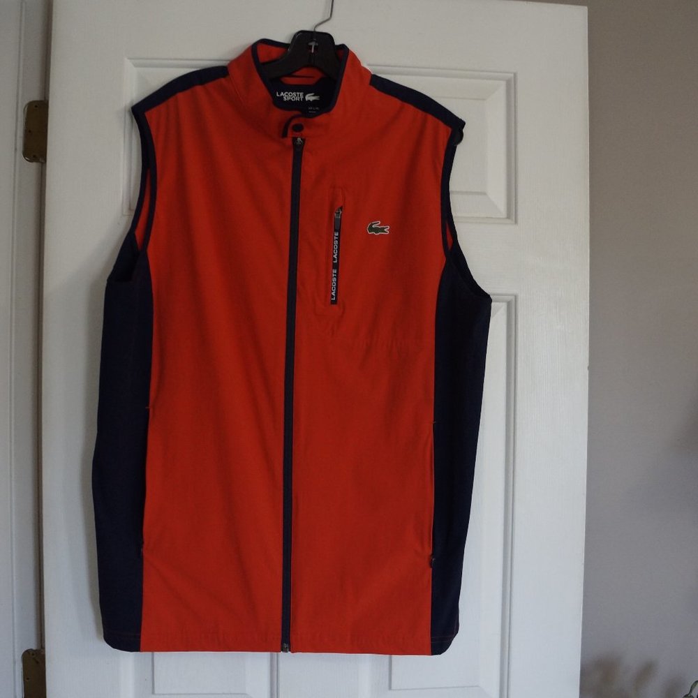 Like NEW Lacoste Men’s full zip  Golf Rain Vest